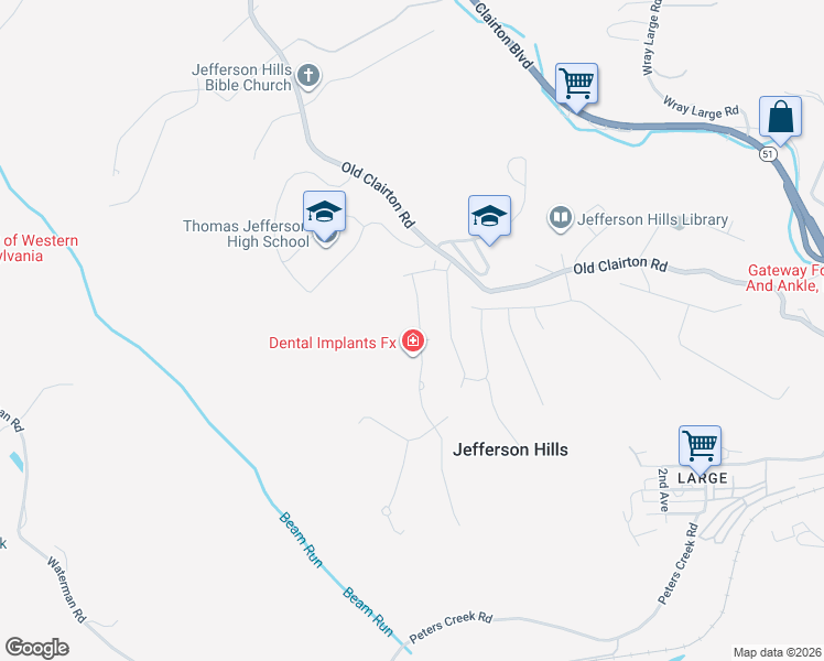 map of restaurants, bars, coffee shops, grocery stores, and more near 114 Stettler Drive in Clairton