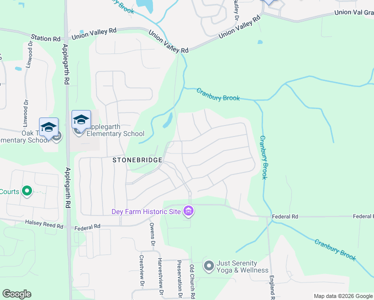 map of restaurants, bars, coffee shops, grocery stores, and more near 16 Mandrake Road in Monroe Township