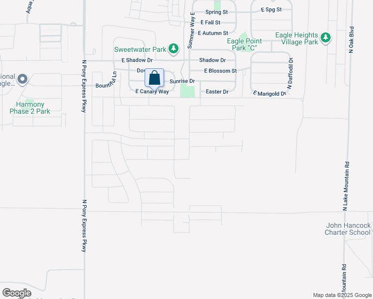 map of restaurants, bars, coffee shops, grocery stores, and more near 3277 Gray Wolf Lane in Eagle Mountain