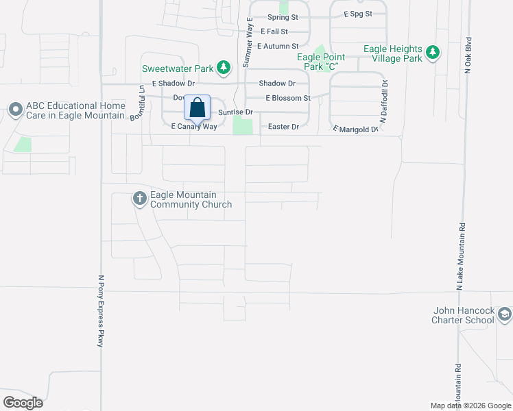 map of restaurants, bars, coffee shops, grocery stores, and more near 2000 Porcupine Drive in Eagle Mountain