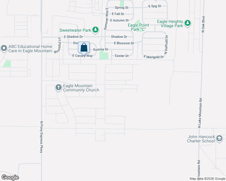 map of restaurants, bars, coffee shops, grocery stores, and more near 2024 E Porcupine Drive in Eagle Mountain