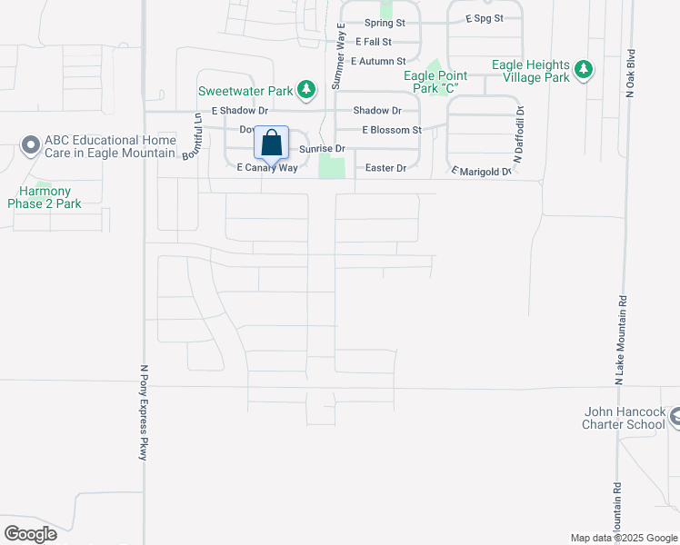 map of restaurants, bars, coffee shops, grocery stores, and more near 1972 E Porcupine Drive in Eagle Mountain