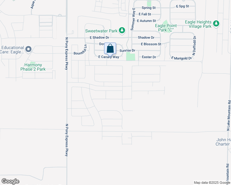 map of restaurants, bars, coffee shops, grocery stores, and more near 1844 East Bison Drive in Eagle Mountain
