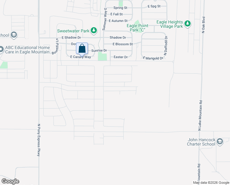 map of restaurants, bars, coffee shops, grocery stores, and more near 2048 E Porcupine Drive in Eagle Mountain