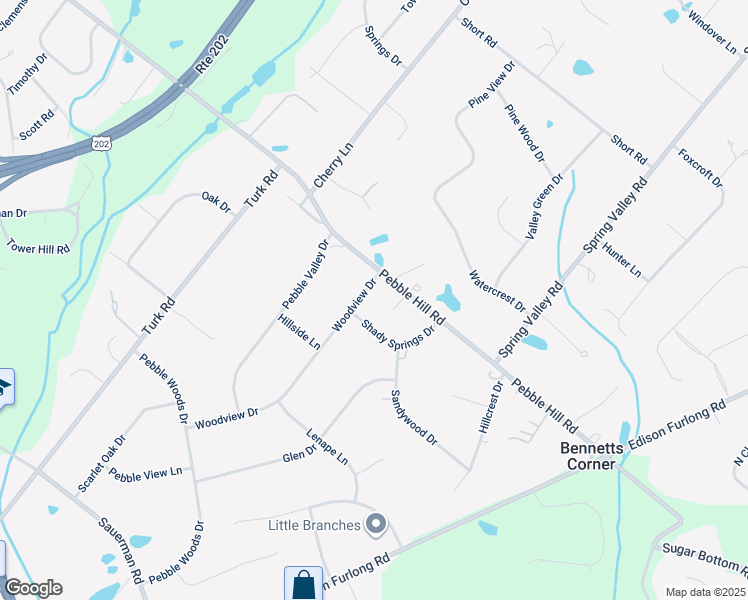 map of restaurants, bars, coffee shops, grocery stores, and more near 19 Woodview Dr in Doylestown