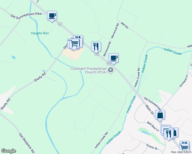 map of restaurants, bars, coffee shops, grocery stores, and more near 265 Covenant Lane in Harleysville