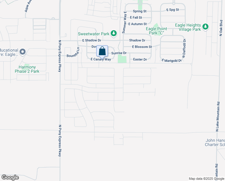 map of restaurants, bars, coffee shops, grocery stores, and more near 1879 East Bison Drive in Eagle Mountain