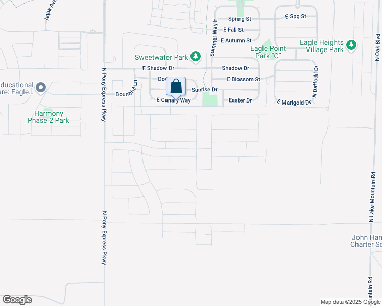 map of restaurants, bars, coffee shops, grocery stores, and more near 1869 East Bison Drive in Eagle Mountain