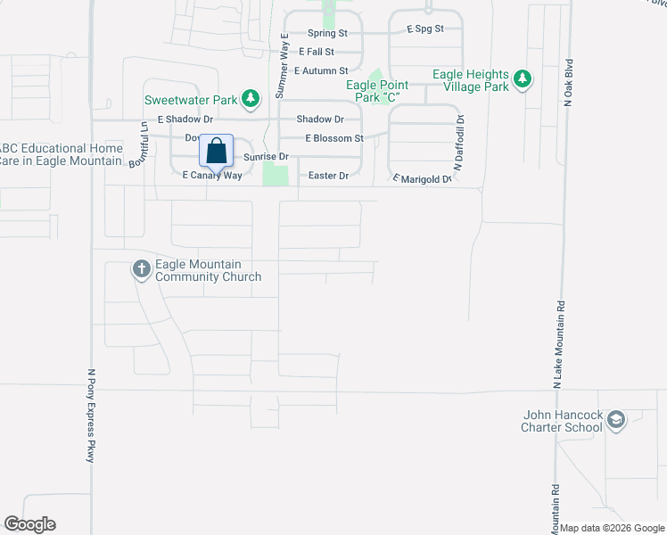 map of restaurants, bars, coffee shops, grocery stores, and more near 2101 E Porcupine Drive in Eagle Mountain