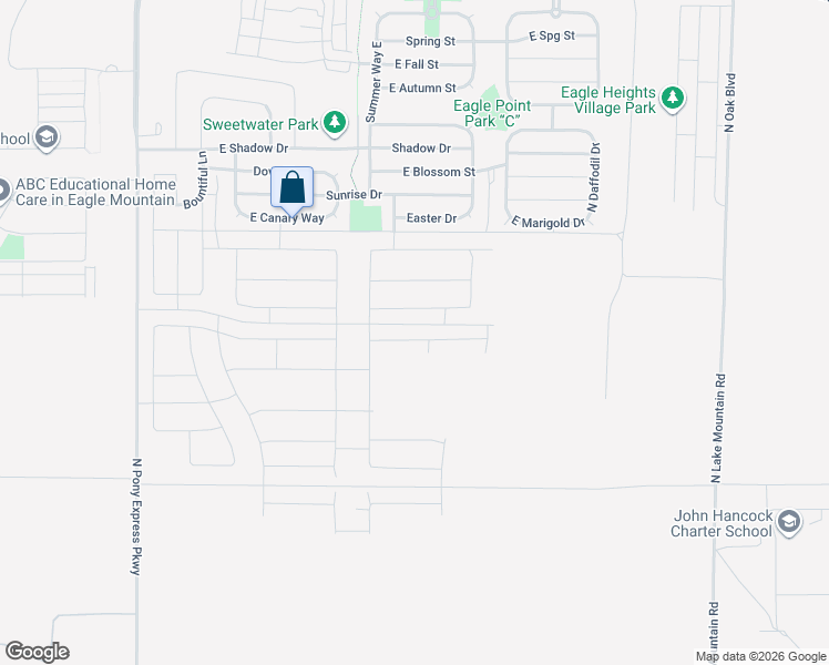 map of restaurants, bars, coffee shops, grocery stores, and more near 2057 E Porcupine Drive in Eagle Mountain