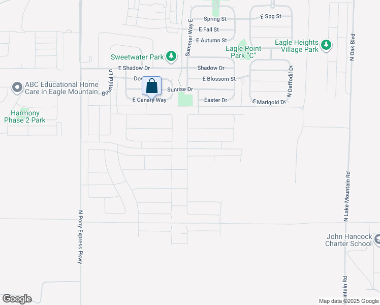 map of restaurants, bars, coffee shops, grocery stores, and more near 1971 Porcupine Drive in Eagle Mountain