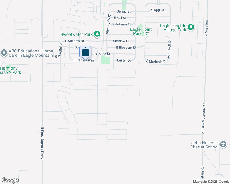 map of restaurants, bars, coffee shops, grocery stores, and more near 2023 E Porcupine Drive in Eagle Mountain