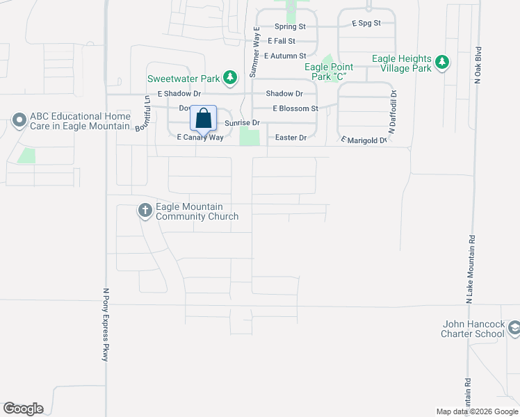 map of restaurants, bars, coffee shops, grocery stores, and more near 1985 Porcupine Drive in Eagle Mountain