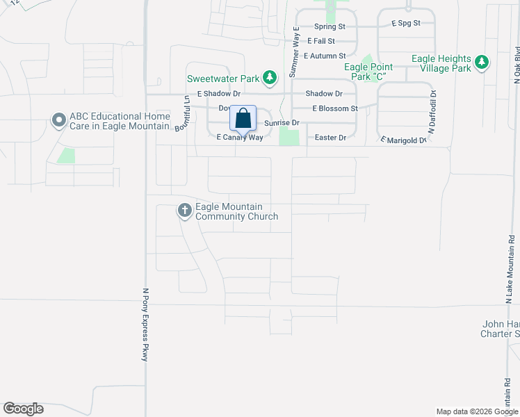 map of restaurants, bars, coffee shops, grocery stores, and more near 1857 East Bison Drive in Eagle Mountain