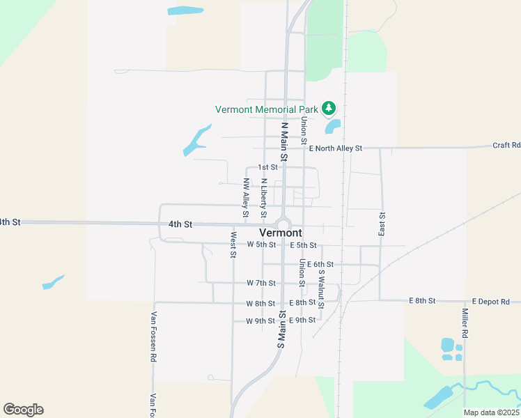 map of restaurants, bars, coffee shops, grocery stores, and more near 201 West 3rd Street in Vermont