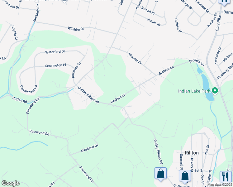 map of restaurants, bars, coffee shops, grocery stores, and more near 11255 Brokers Lane in Irwin