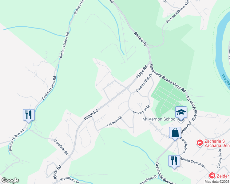 map of restaurants, bars, coffee shops, grocery stores, and more near 2004 Hankins Drive in McKeesport