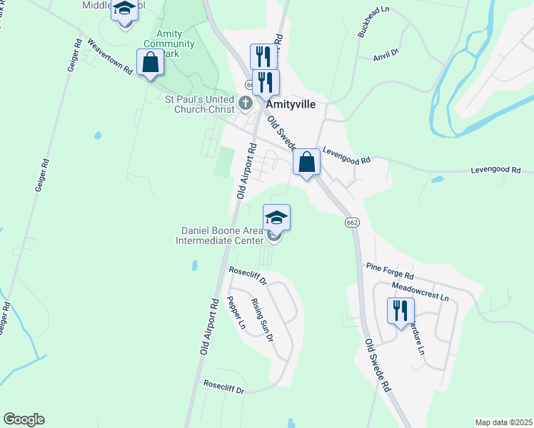 map of restaurants, bars, coffee shops, grocery stores, and more near Boone Drive in Douglassville