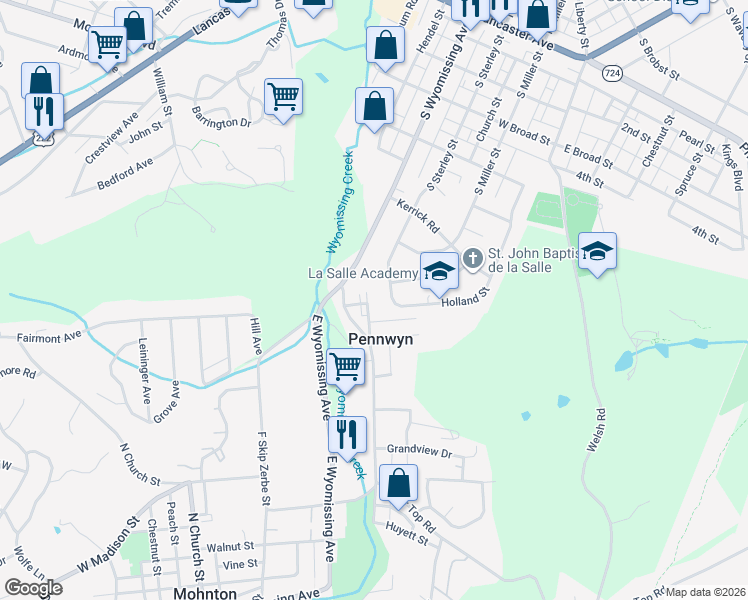 map of restaurants, bars, coffee shops, grocery stores, and more near 449 Holland Street in Shillington