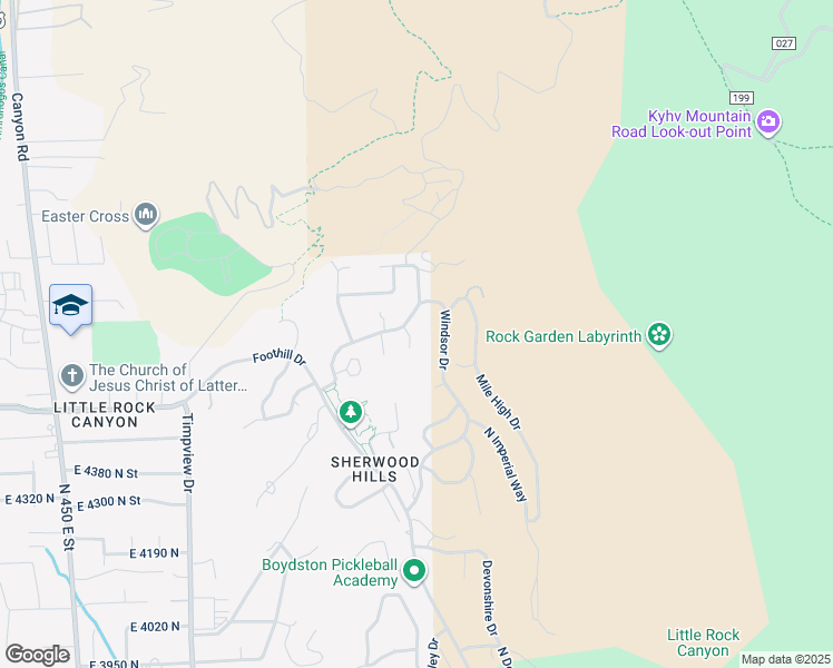 map of restaurants, bars, coffee shops, grocery stores, and more near 4612 North Bristol Circle in Provo