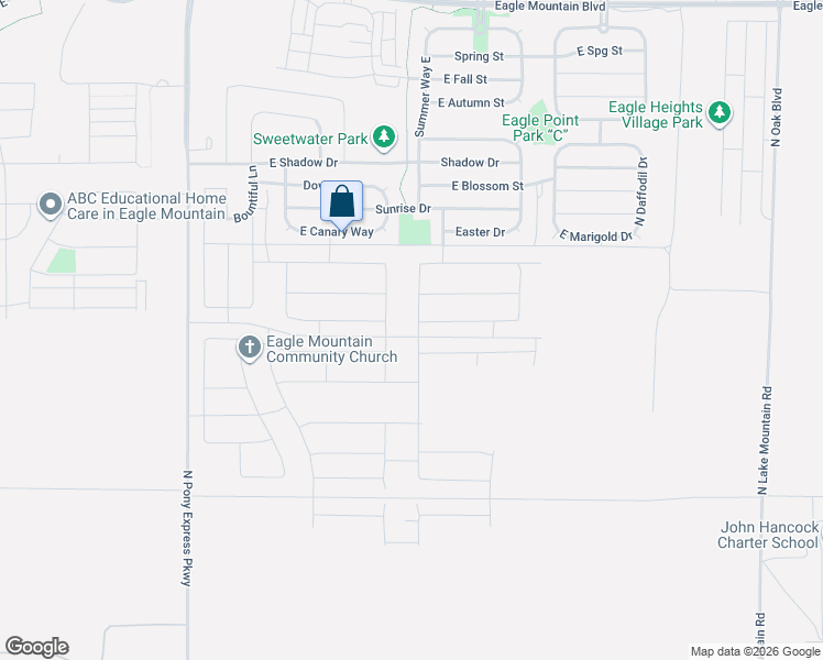 map of restaurants, bars, coffee shops, grocery stores, and more near 3339 Gray Wolf Lane in Eagle Mountain
