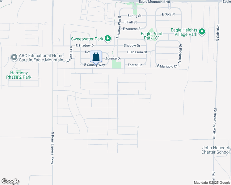 map of restaurants, bars, coffee shops, grocery stores, and more near 3339 Gray Wolf Lane in Eagle Mountain