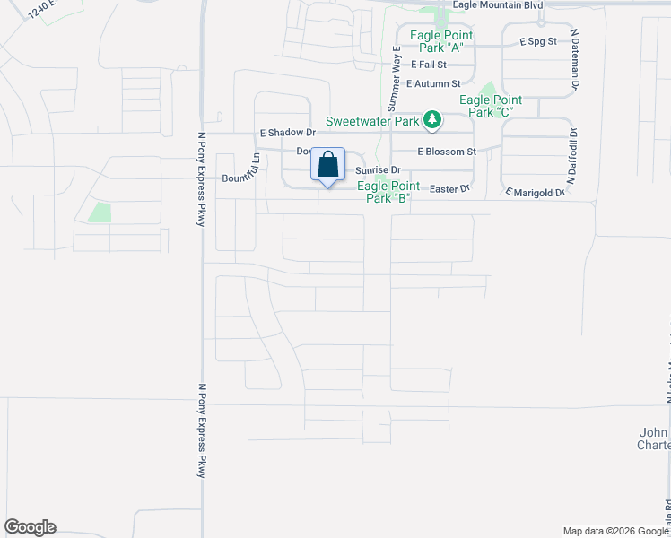 map of restaurants, bars, coffee shops, grocery stores, and more near 3526 Ruffed Grouse Way in Eagle Mountain