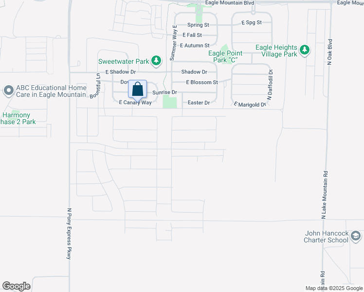 map of restaurants, bars, coffee shops, grocery stores, and more near 2014 E Swallow Drive in Eagle Mountain