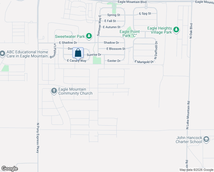 map of restaurants, bars, coffee shops, grocery stores, and more near 2038 E Swallow Drive in Eagle Mountain