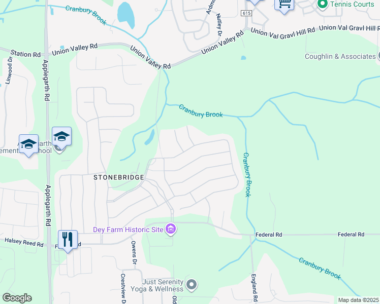 map of restaurants, bars, coffee shops, grocery stores, and more near 70 Cobblestone Boulevard in Monroe Township
