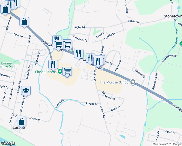 map of restaurants, bars, coffee shops, grocery stores, and more near 109 Bordic Road in Reading