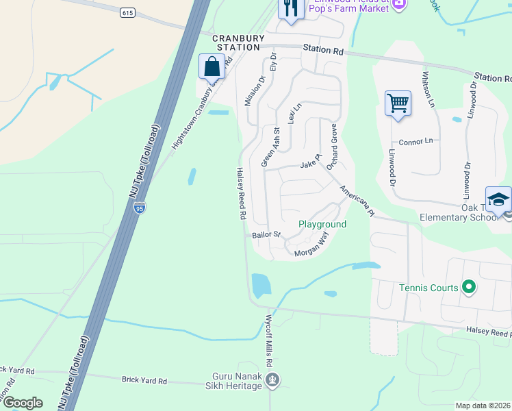 map of restaurants, bars, coffee shops, grocery stores, and more near 10 Sheller Drive in Monroe Township
