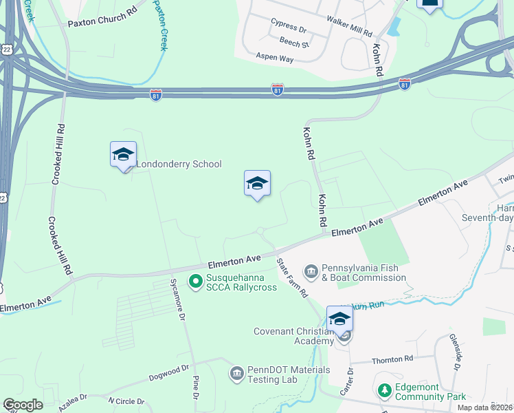 map of restaurants, bars, coffee shops, grocery stores, and more near 1500 Elmerton Avenue in Harrisburg