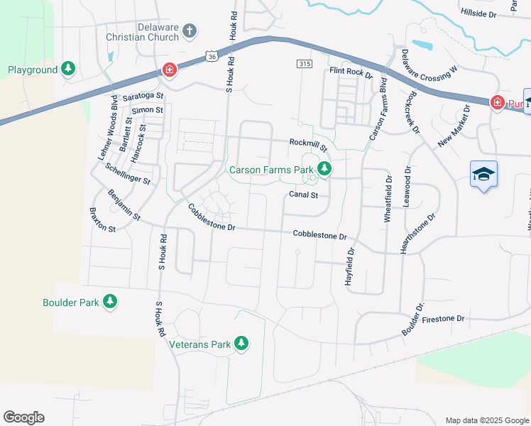 map of restaurants, bars, coffee shops, grocery stores, and more near 796 Canal Street in Delaware