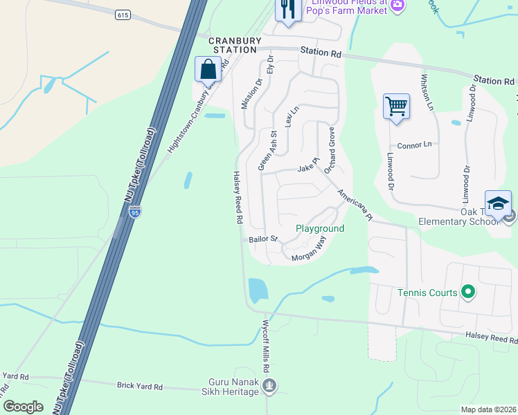 map of restaurants, bars, coffee shops, grocery stores, and more near 10 Sheller Drive in Monroe Township
