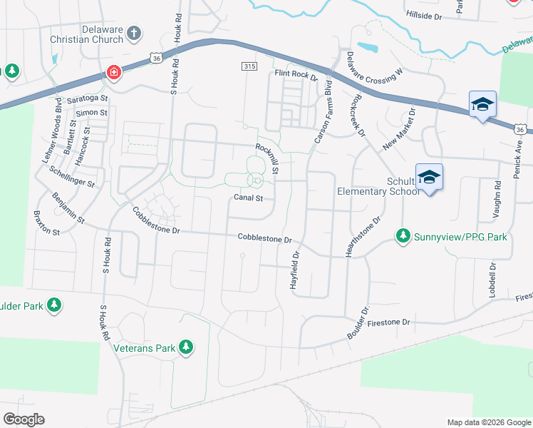 map of restaurants, bars, coffee shops, grocery stores, and more near 251 Rockmill Street in Delaware