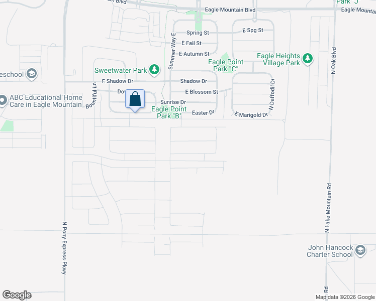 map of restaurants, bars, coffee shops, grocery stores, and more near 2047 E Swallow Drive in Eagle Mountain