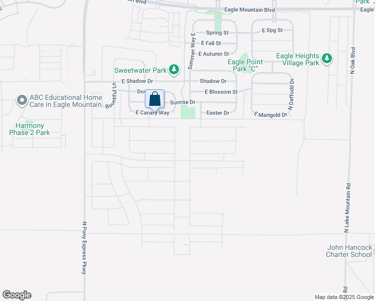 map of restaurants, bars, coffee shops, grocery stores, and more near 3371 Gray Wolf Lane in Eagle Mountain