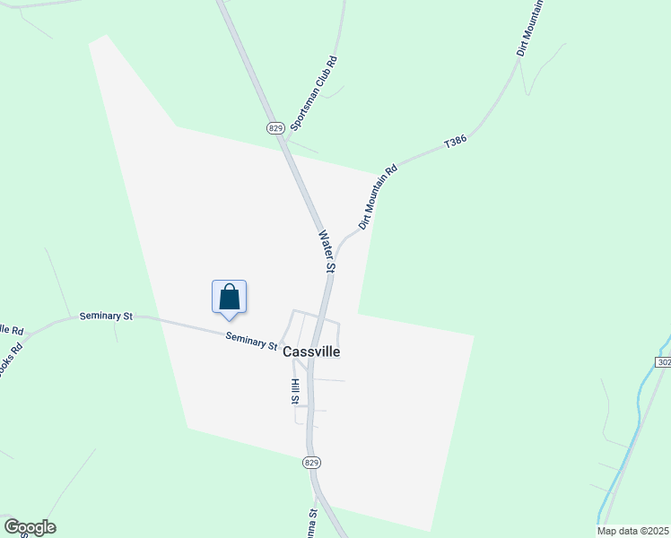 map of restaurants, bars, coffee shops, grocery stores, and more near 105 Water Street in Cassville