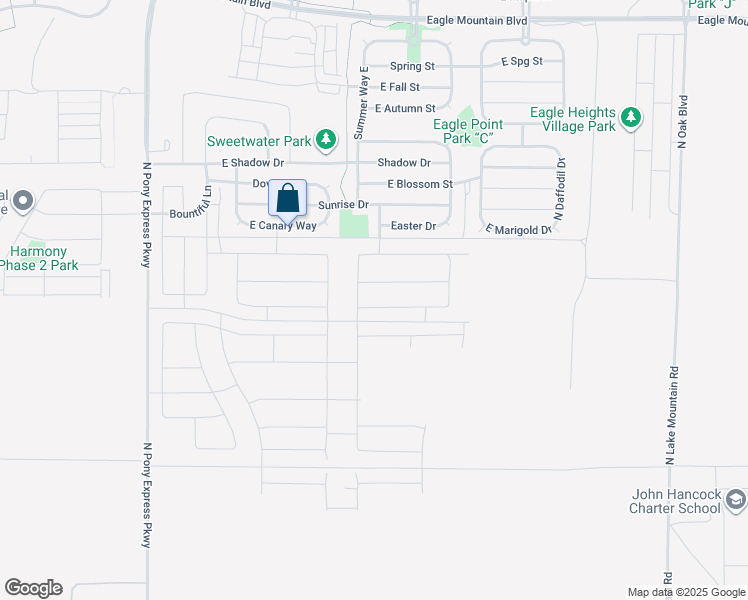 map of restaurants, bars, coffee shops, grocery stores, and more near 1999 Swallow Drive in Eagle Mountain