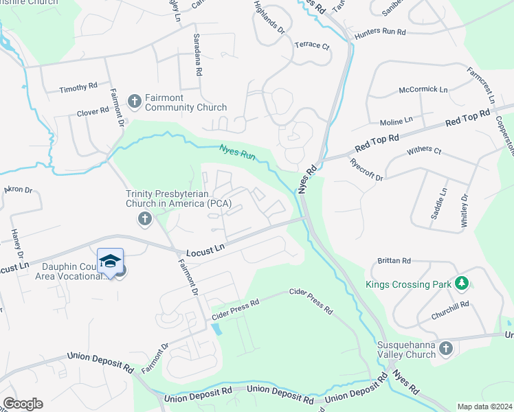 map of restaurants, bars, coffee shops, grocery stores, and more near 6160 Springford Drive in Harrisburg