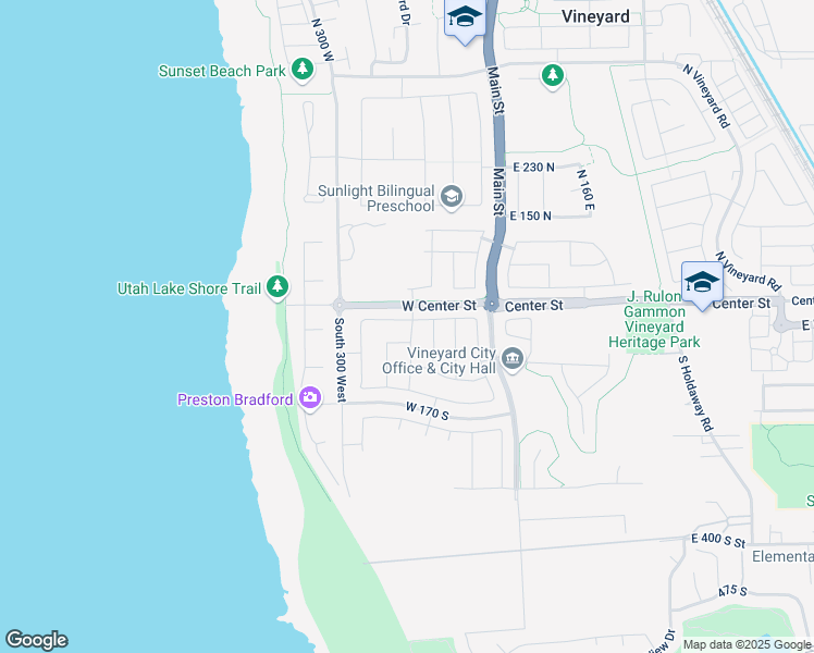 map of restaurants, bars, coffee shops, grocery stores, and more near 143 West Hackberry Road in Vineyard