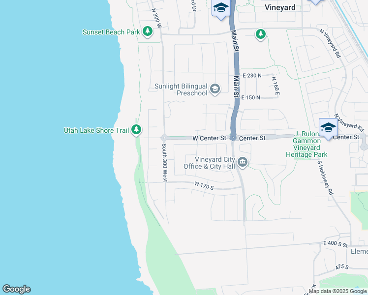 map of restaurants, bars, coffee shops, grocery stores, and more near 185 West Hackberry Road in Vineyard