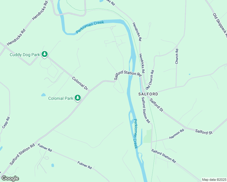 map of restaurants, bars, coffee shops, grocery stores, and more near 405 Salford Station Road in Perkiomenville