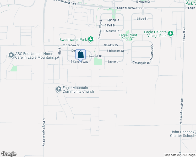 map of restaurants, bars, coffee shops, grocery stores, and more near 3393 Gray Wolf Lane in Eagle Mountain