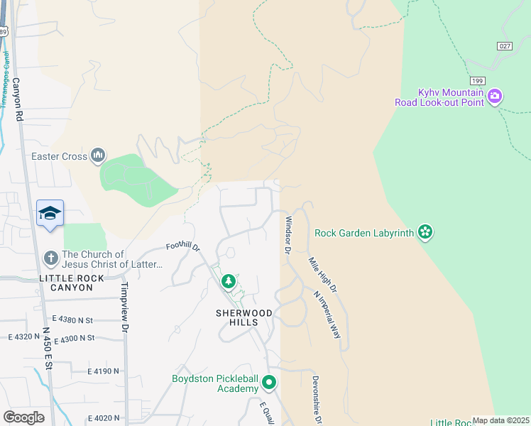 map of restaurants, bars, coffee shops, grocery stores, and more near 1085 Windsor Drive in Provo