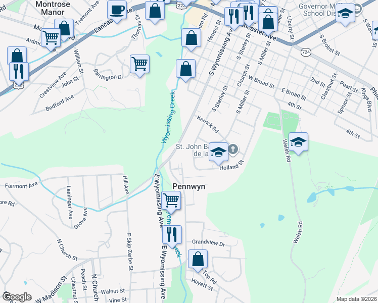 map of restaurants, bars, coffee shops, grocery stores, and more near 449 Holland Street in Shillington
