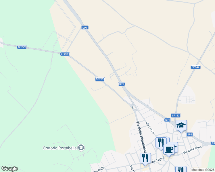 map of restaurants, bars, coffee shops, grocery stores, and more near in Province of Lecce