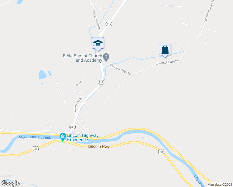 map of restaurants, bars, coffee shops, grocery stores, and more near 511 Chestnut Ridge Road in Latrobe