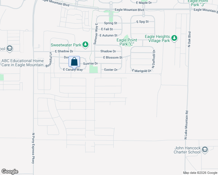 map of restaurants, bars, coffee shops, grocery stores, and more near 2076 E Chickadee Drive in Eagle Mountain